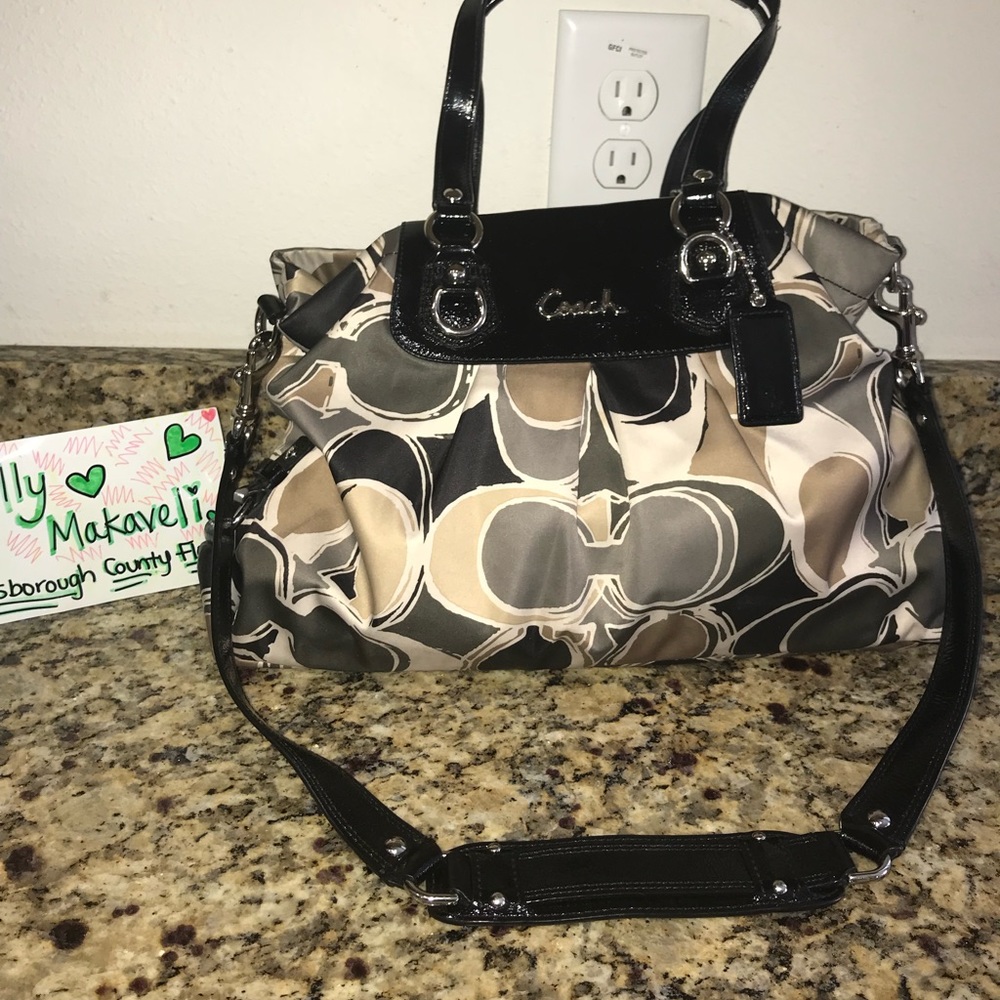 Coach Scarf Printed Ashley Bag